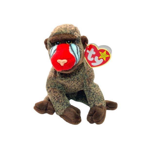 BEANIE BABIES Cheeks the Baboon Retired 1999 NWT - Picture 1 of 14